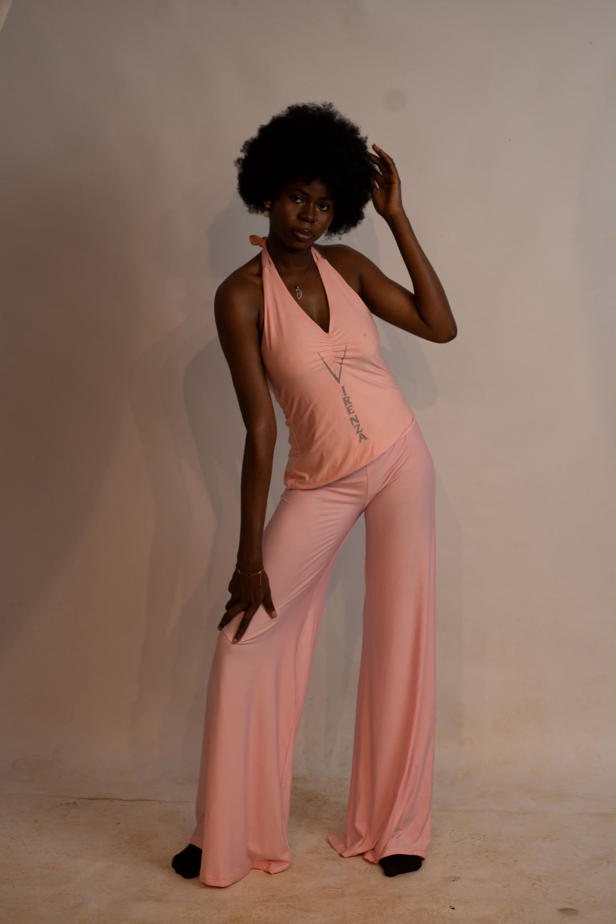 Virenza veil set (dusty rose pink)